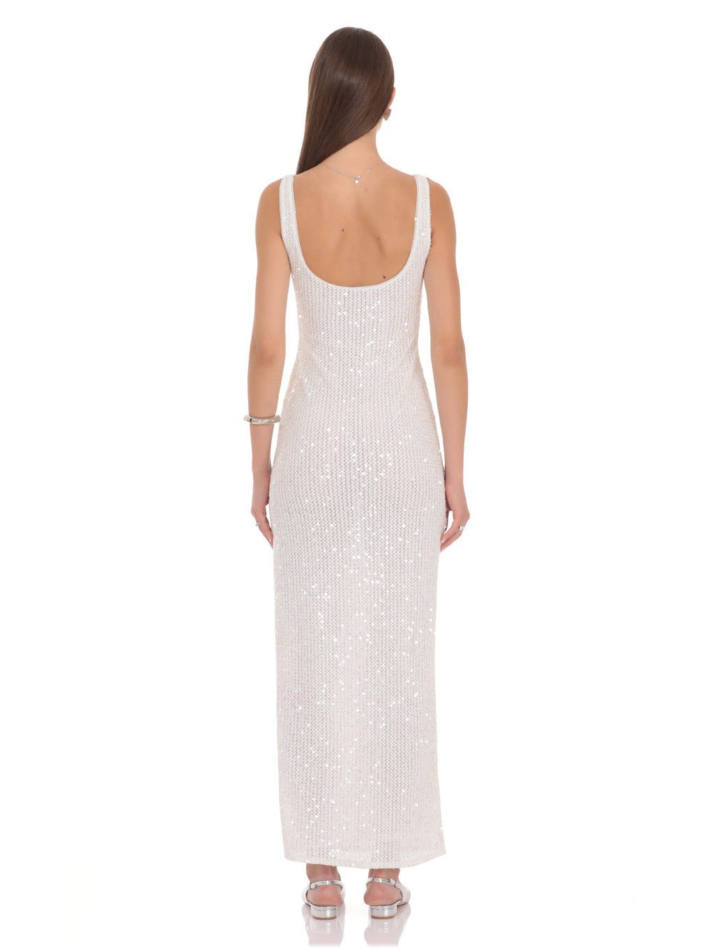 White bridesmaid dress with a-line silhouette
