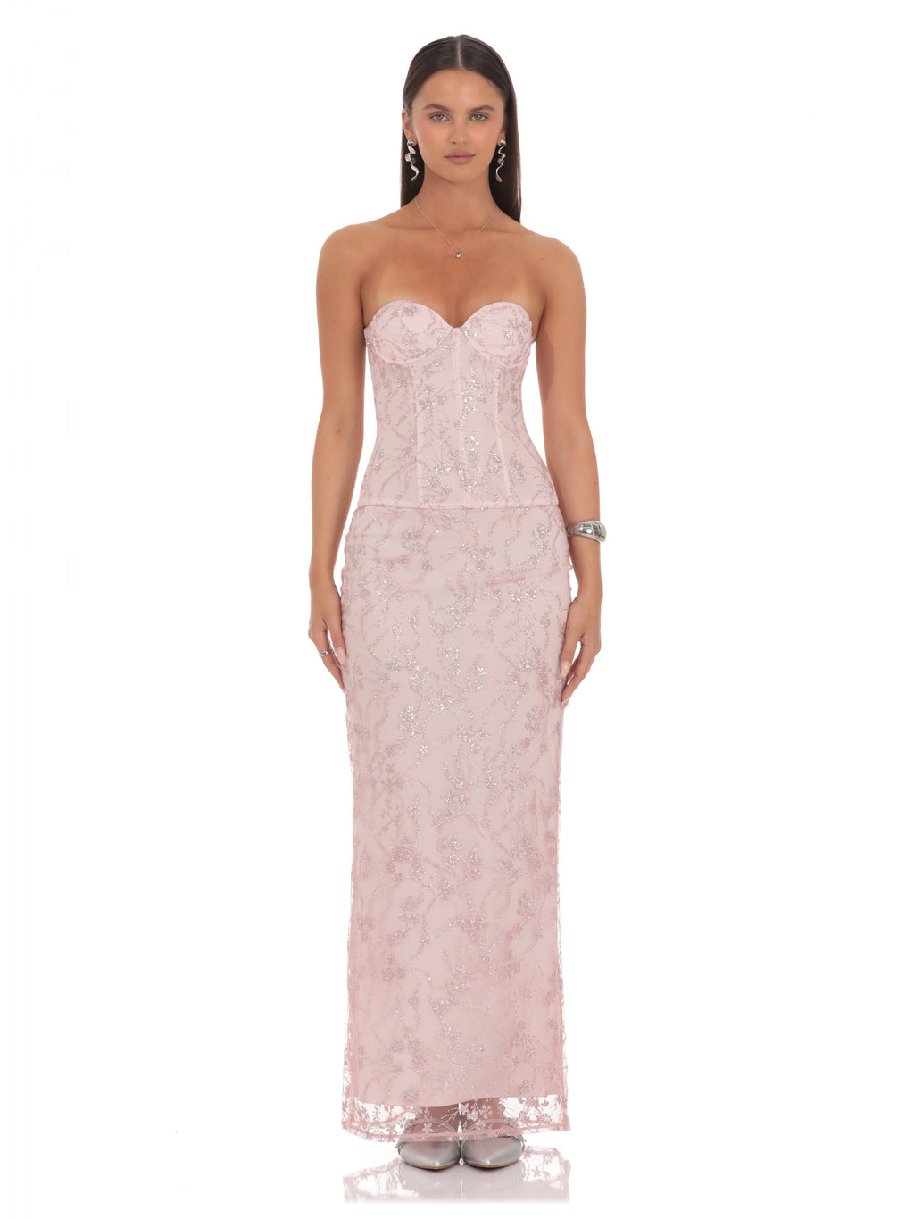 Blush Pink bridesmaid dress with a-line silhouette