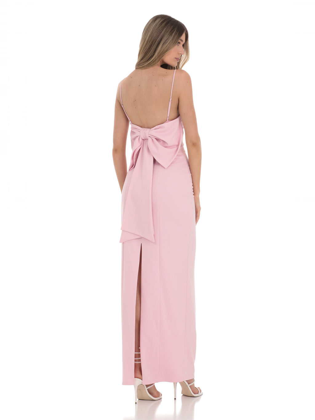 Pink bridesmaid dress with a-line silhouette