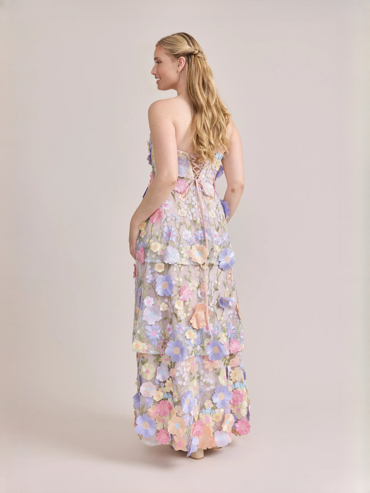 As Picture floor-length prom dress, alternate view showing the bodice and skirt