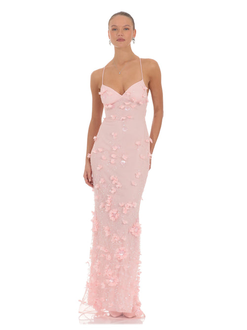 Blush Pink bridesmaid dress with a-line silhouette