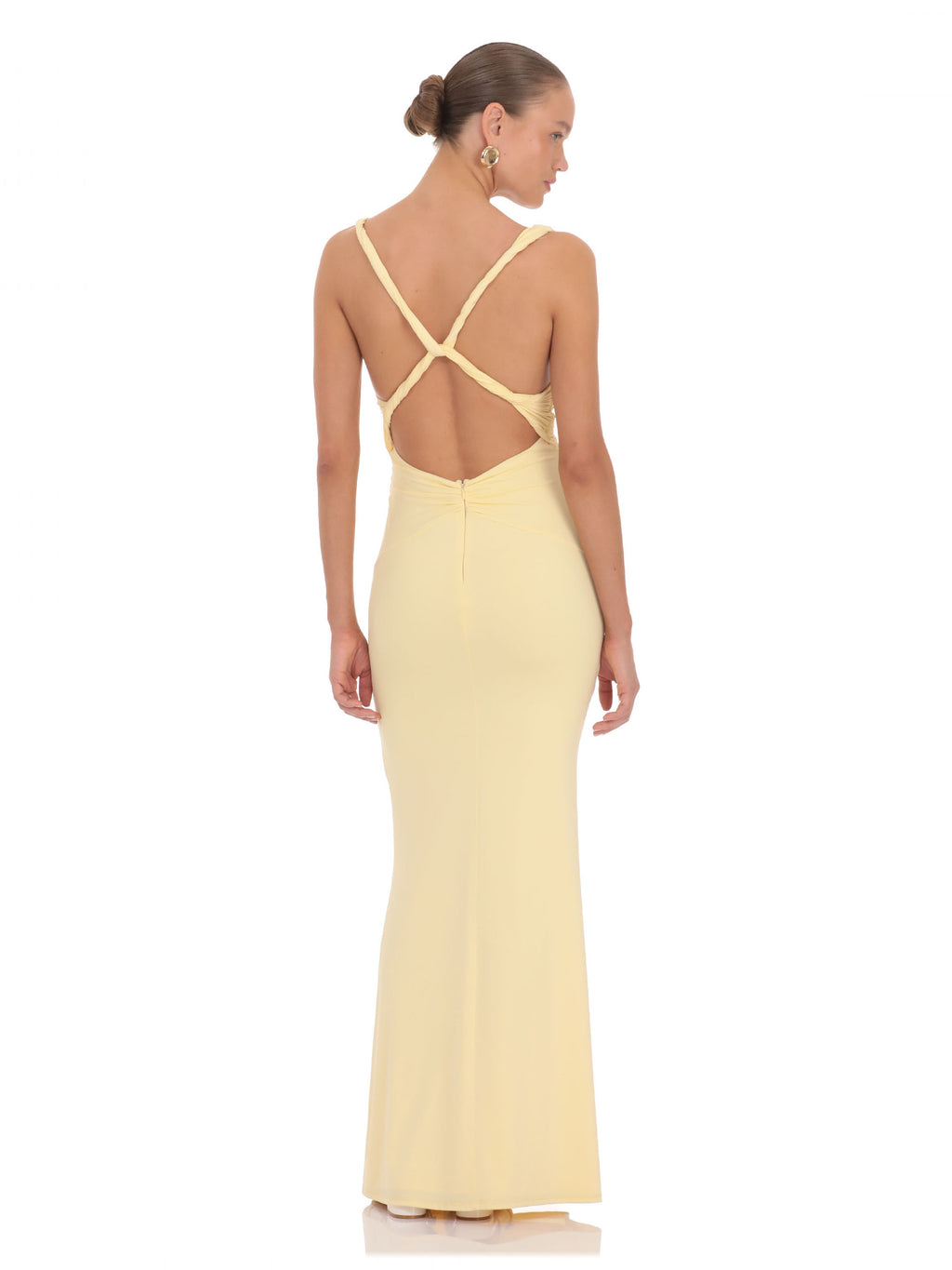 Butter Yellow bridesmaid dress with a-line silhouette