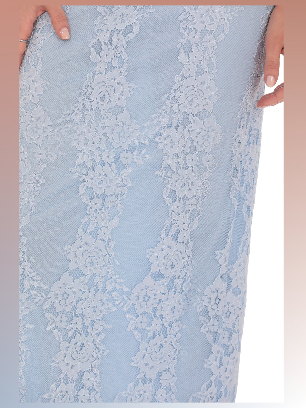 Light Blue bridesmaid dress with corset detailing
