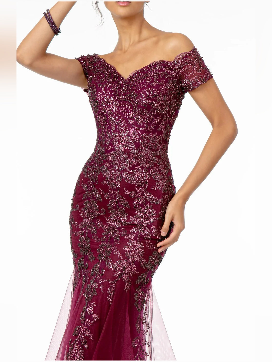 Green floor-length prom dress, alternate view showing the overall dress design
