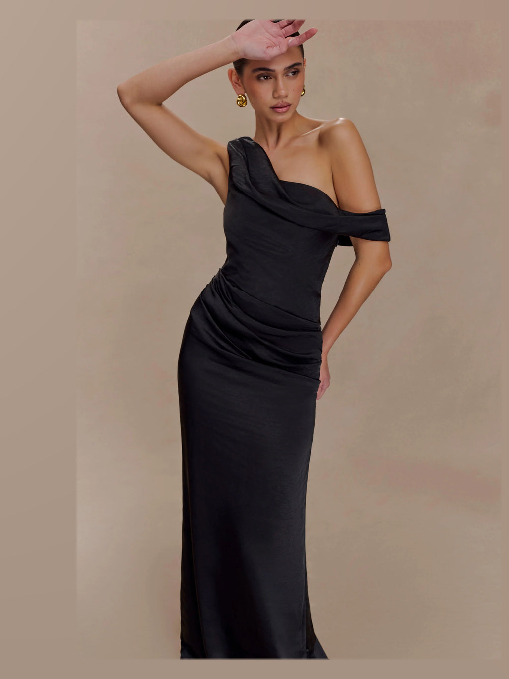 Black formal dress with a-line shape