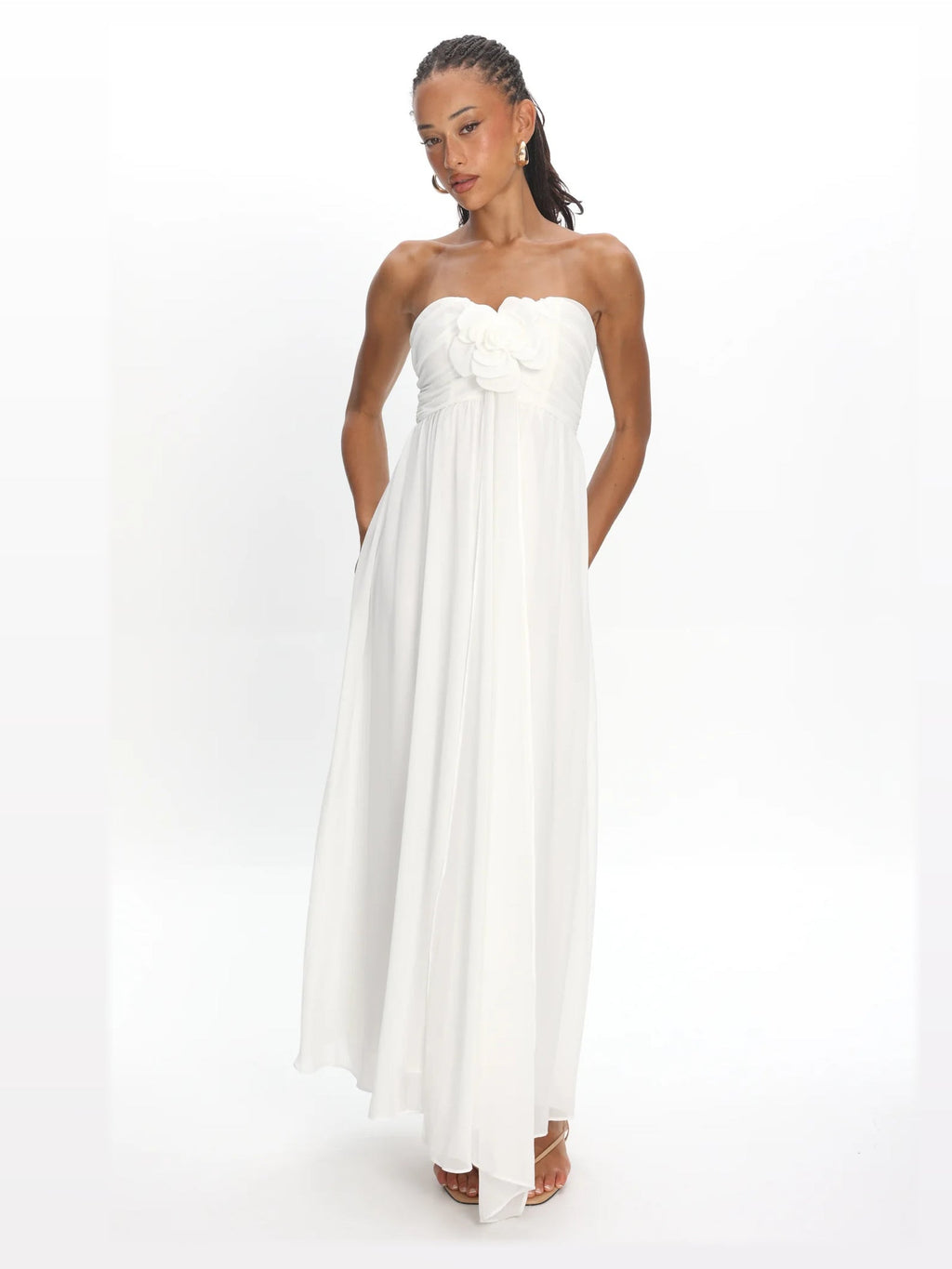 Oyster formal dress with a-line shape