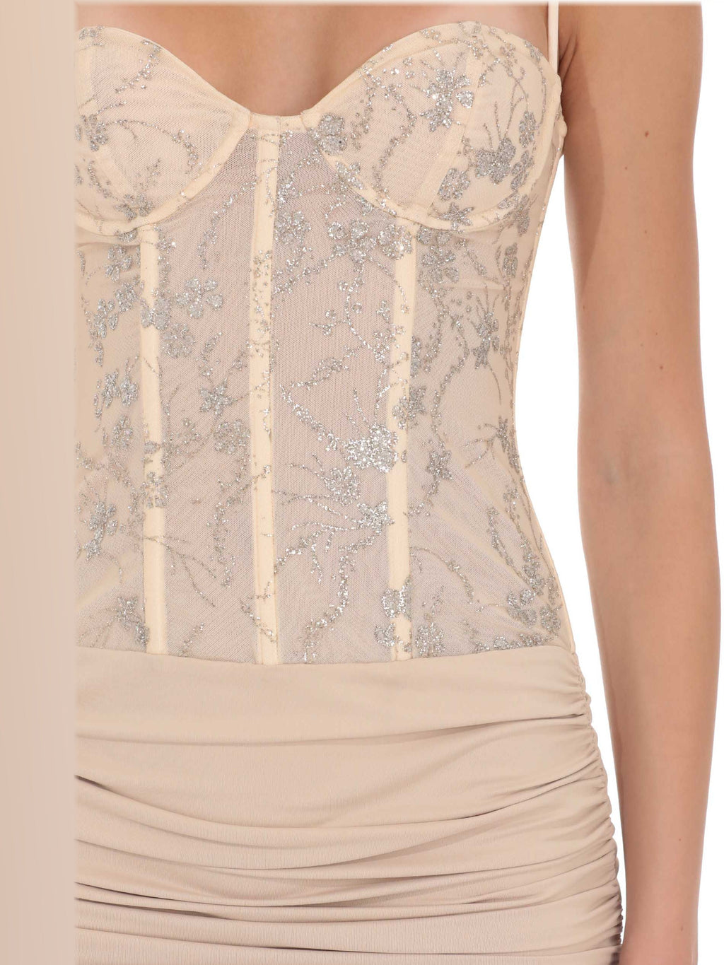 Champagne bridesmaid dress with a-line shape