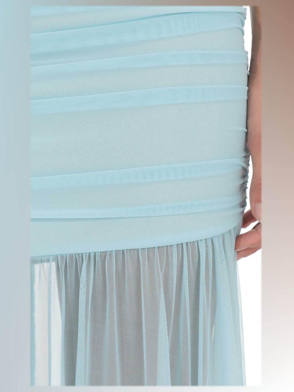 Blue bridesmaid dress with a-line shape