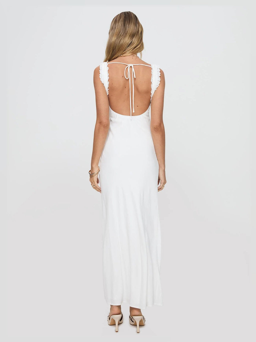 White formal dress with a-line shape