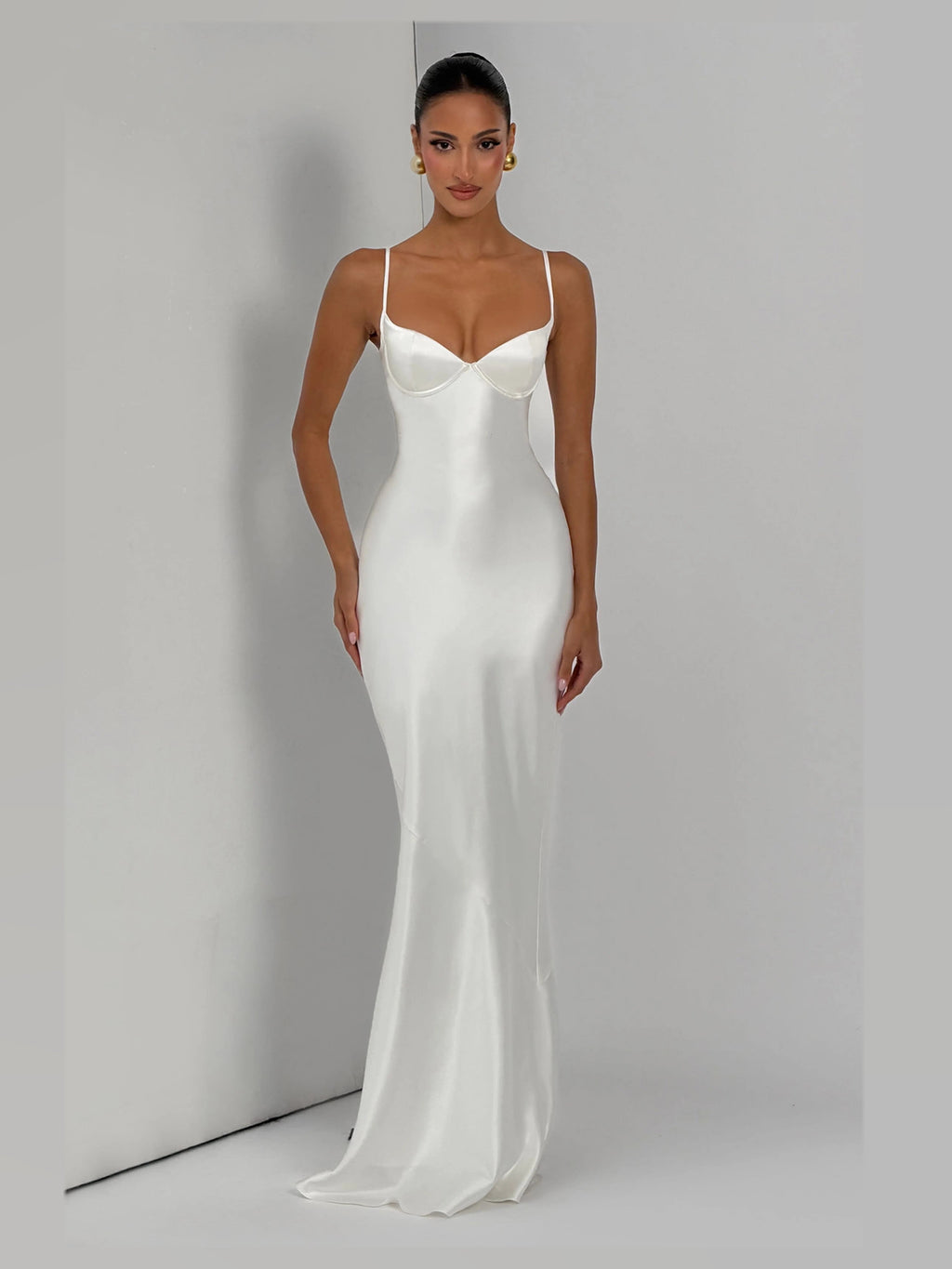 Ivory formal dress with maxi formal style