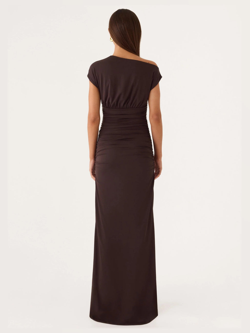 Chocolate formal dress with maxi formal style