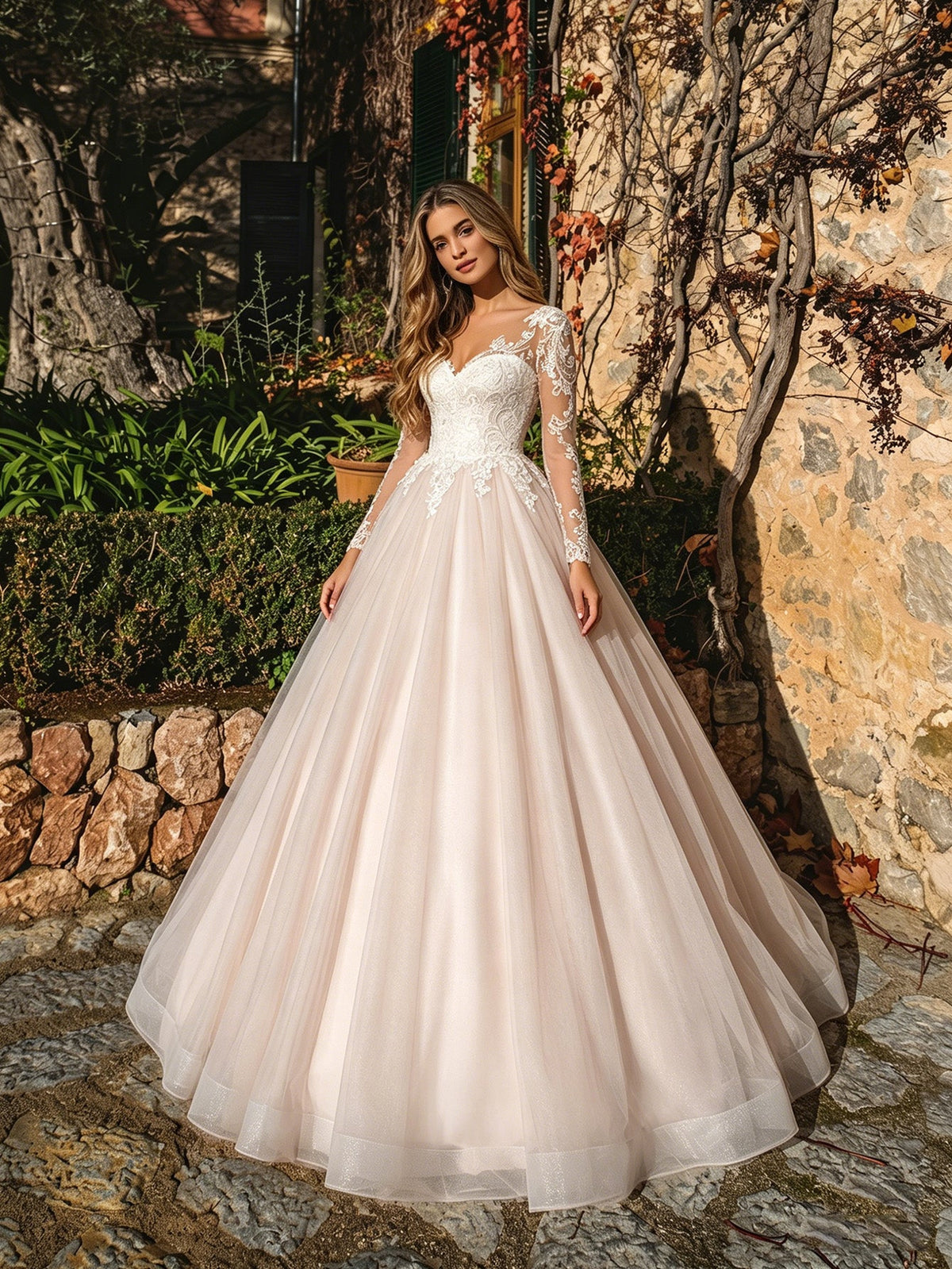 strapless satin tulle ball gown wedding dress with beaded corset bodice - image 3