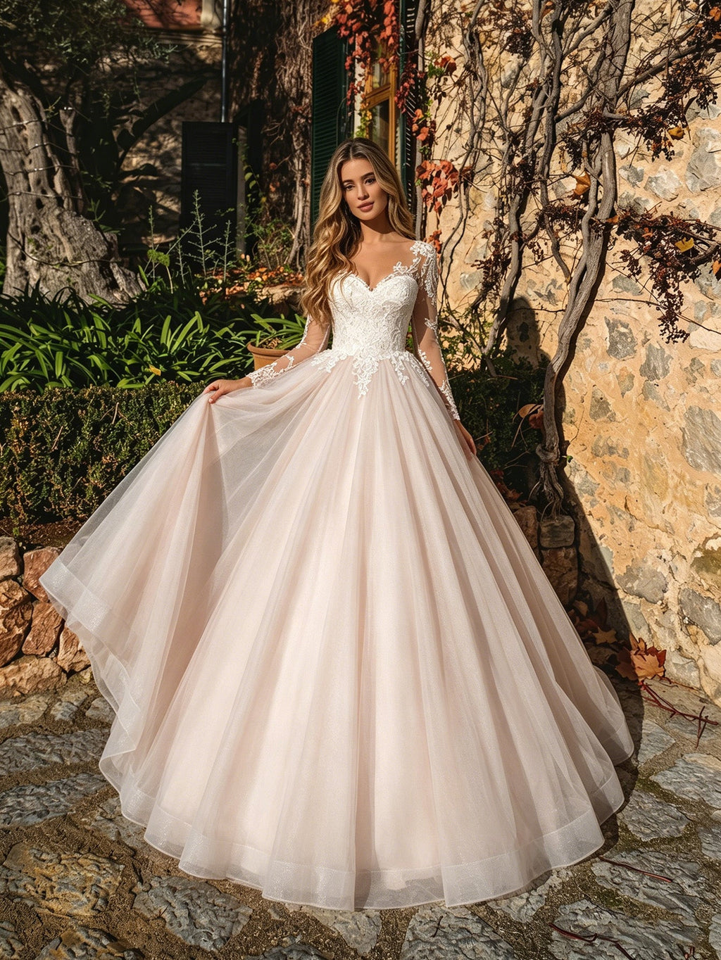 strapless satin tulle ball gown wedding dress with beaded corset bodice - image 5