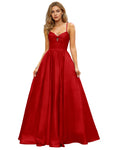Spaghetti Strap Chiffon Empire Waist Prom Dress with Flowing dress