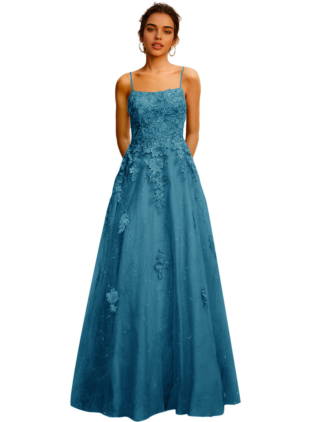 Strapless Lace Ball Gown Prom Dress with Corset Bodice and Full Dress
