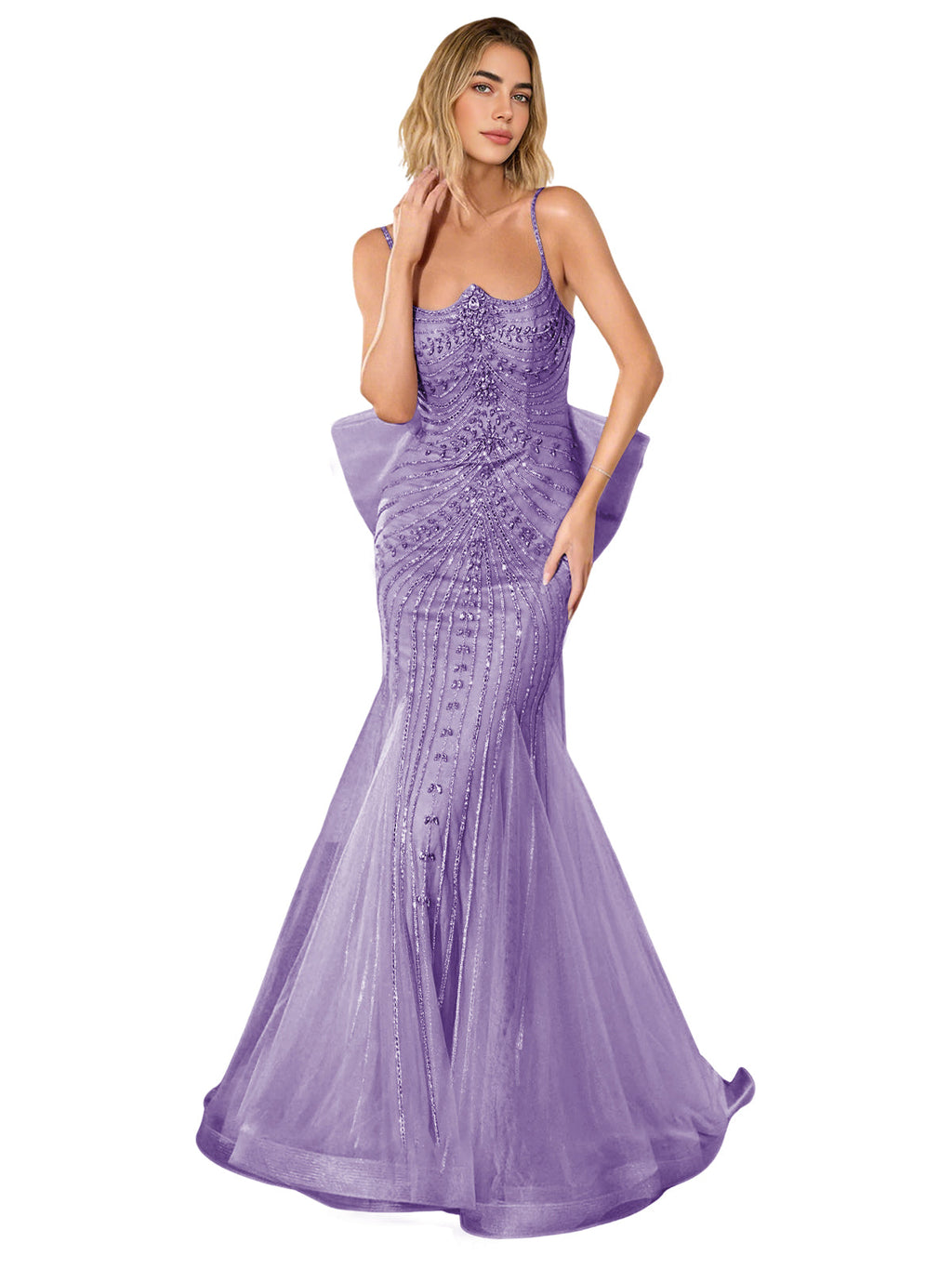 Strapless Lace Trumpet Prom Dress with Corset Back and Sweep Train