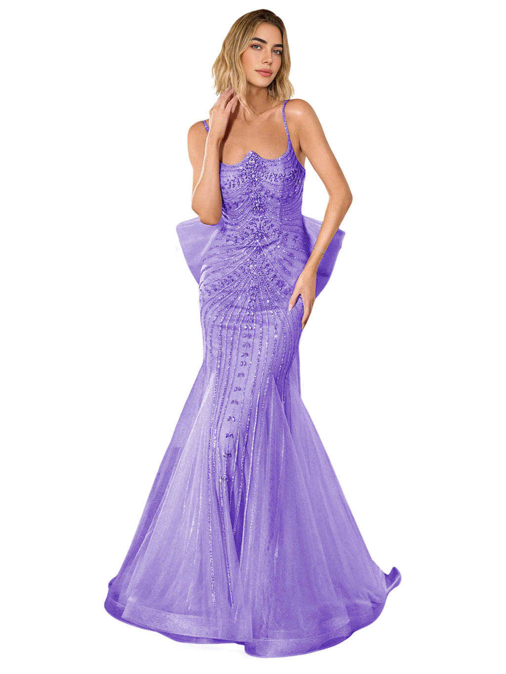Strapless Lace Trumpet Prom Dress with Corset Back and Sweep Train