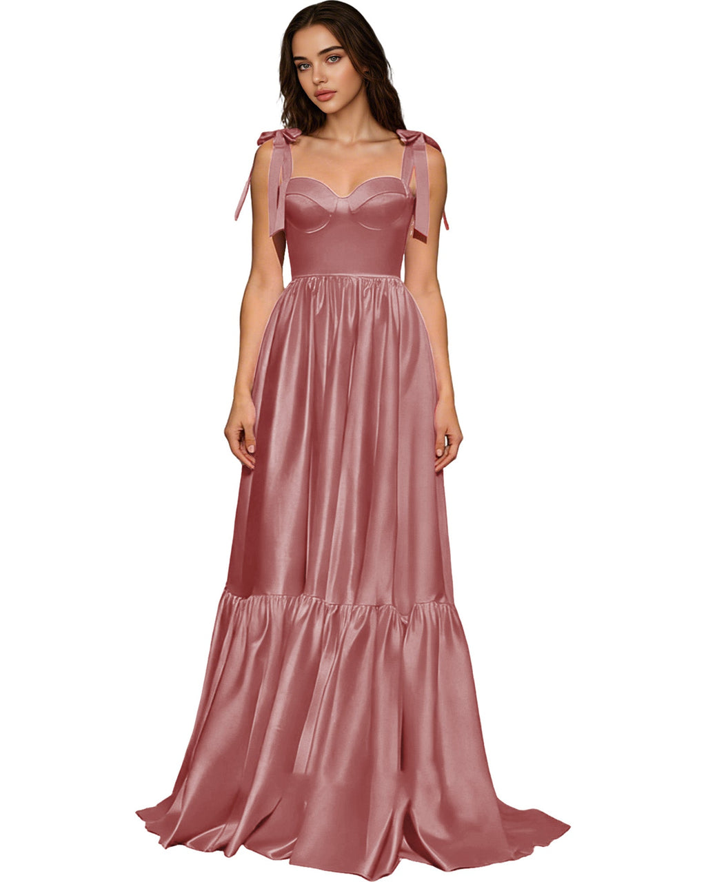Strapless Black Tulle Ball Gown with Bow Straps and Corset Bodice