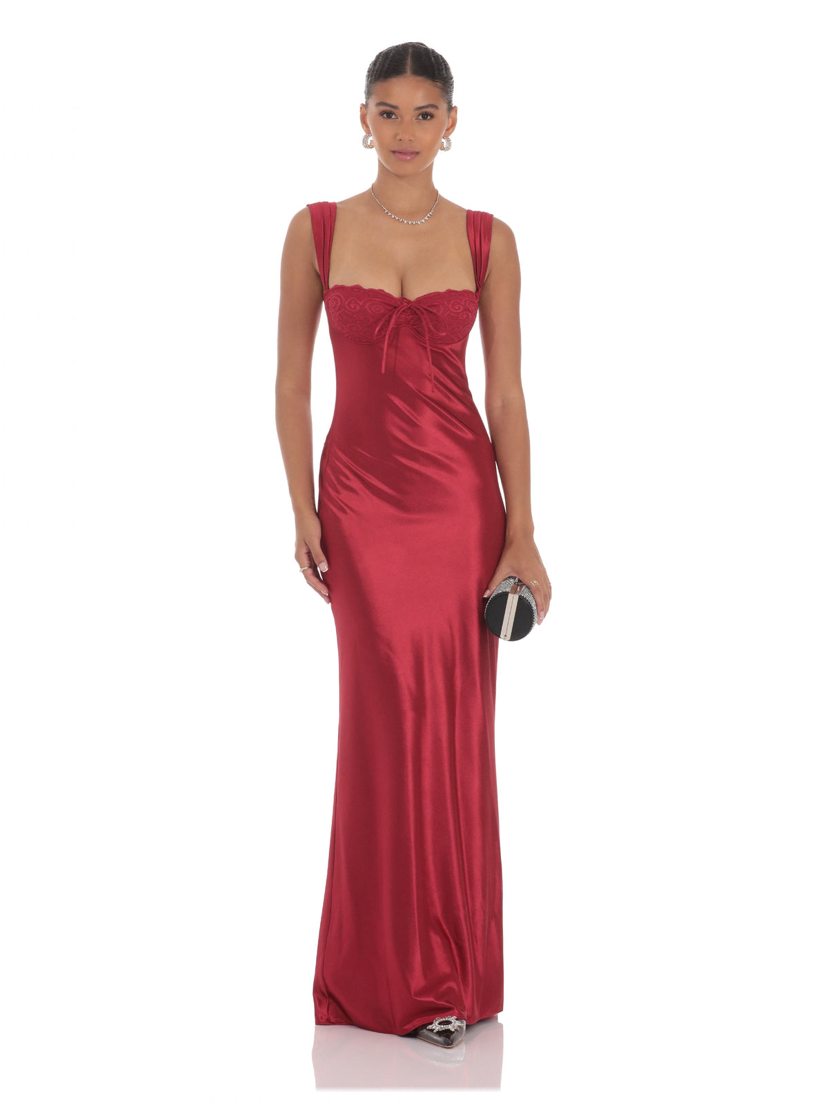 A-Line Maxi Mesh Bridesmaid Dress for Garden Wedding