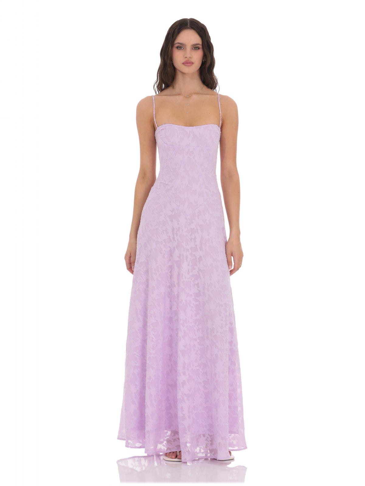 A-Line Maxi Mesh Bridesmaid Dress for Wedding Ceremony
