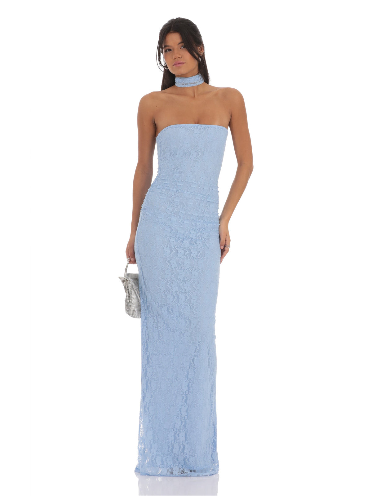 Sequin A-Line Maxi Mesh Bridesmaid Dress for Wedding Reception