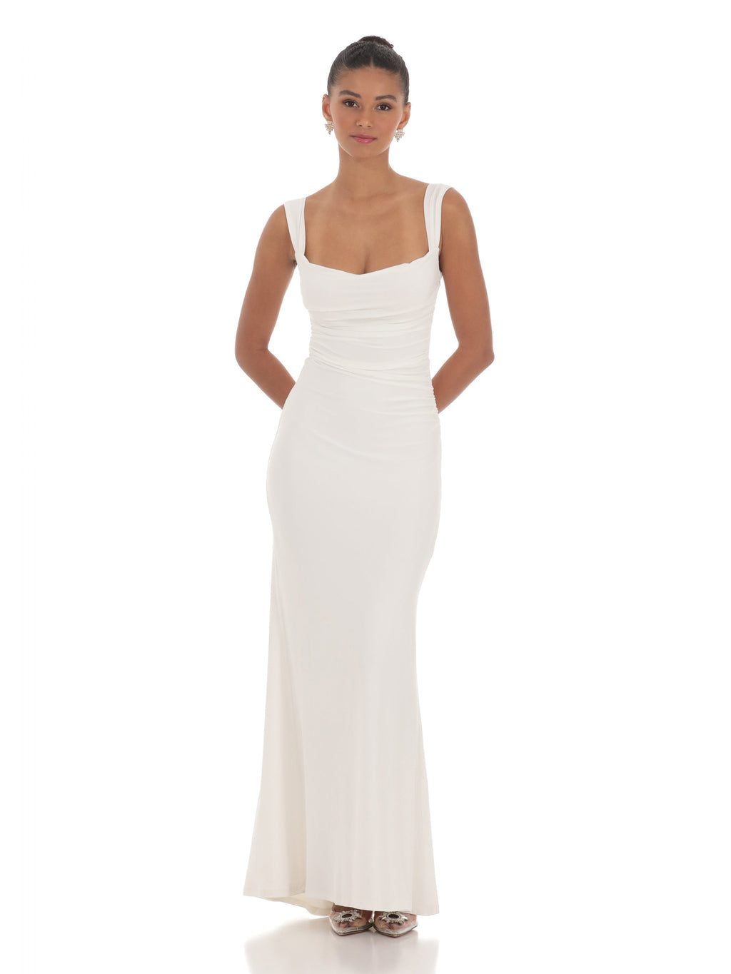 Sequin A-Line Maxi Mesh Bridesmaid Dress for Bridal Party