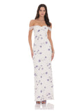 Off Shoulder A-Line Maxi Mesh Bridesmaid Dress for Destination Wedding
