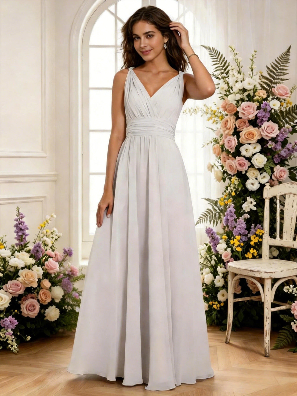 low open back bridesmaid dress details