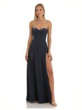 Sequin A-Line Maxi Mesh Bridesmaid Dress for Formal Wedding