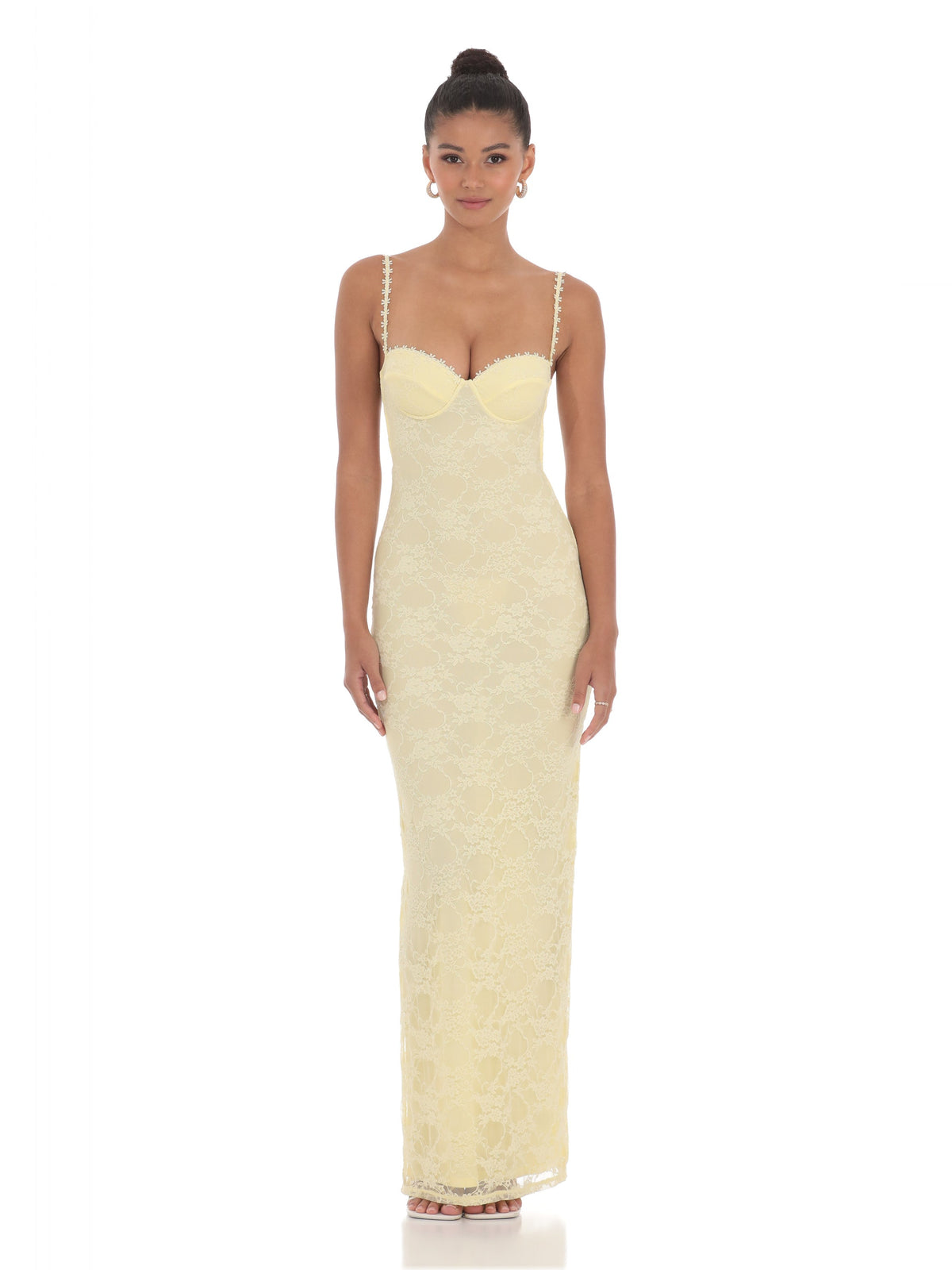 A-Line Maxi Mesh Bridesmaid Dress for Wedding Reception