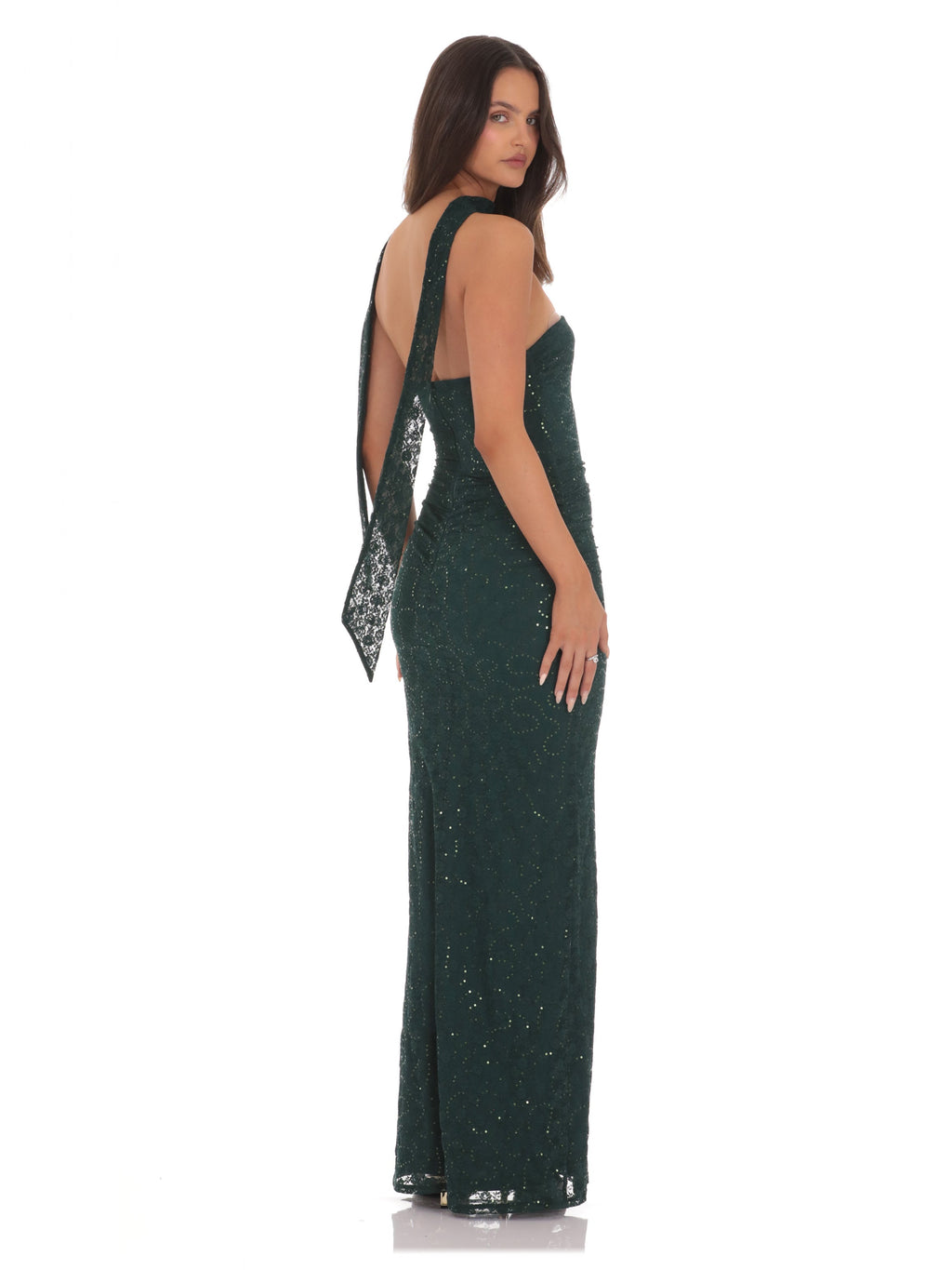 Sequin A-Line Maxi Mesh Bridesmaid Dress for Wedding Reception