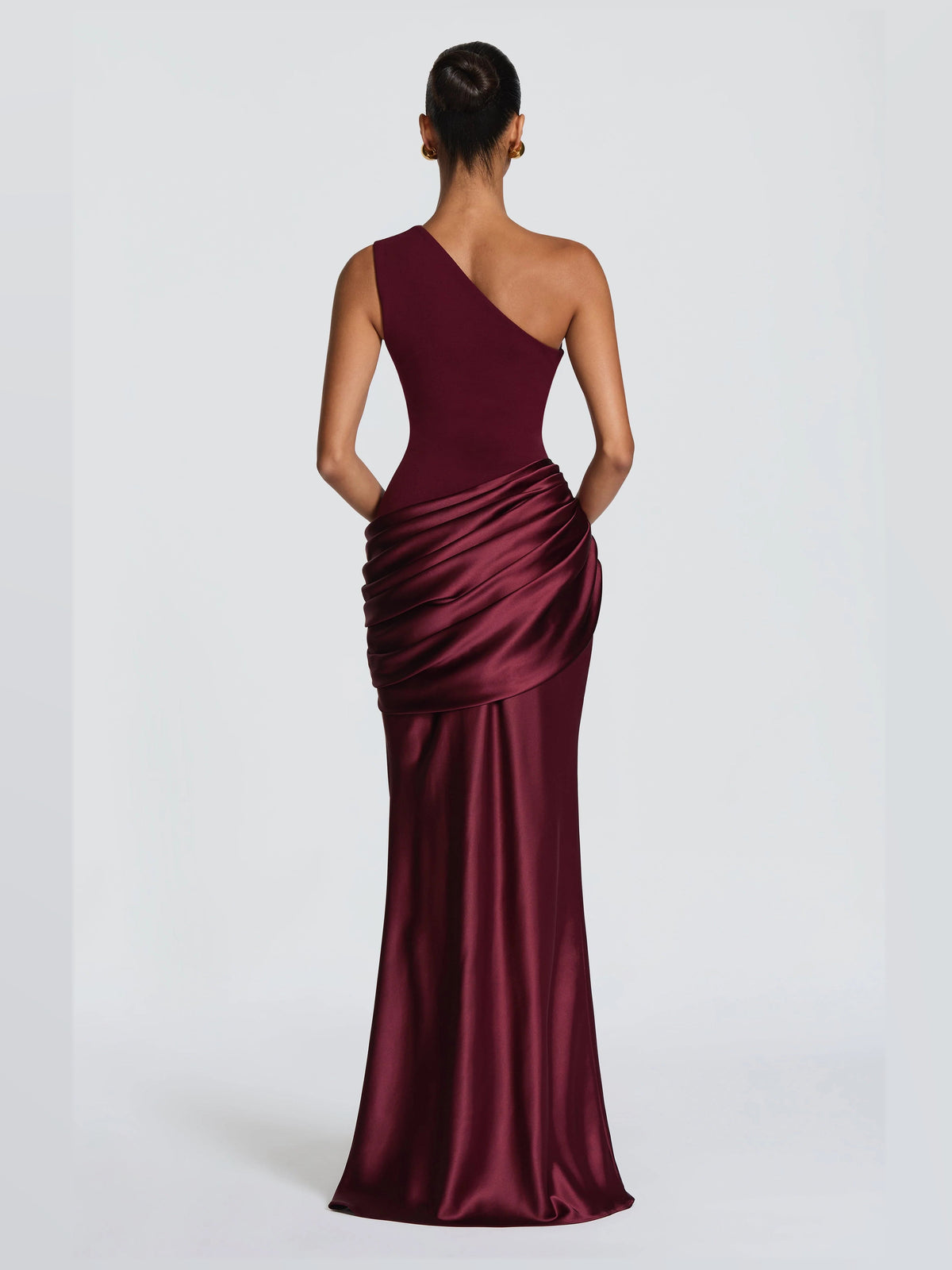 Cherry Lacquer A-Line Maxi Structured Woven Fabric Formal Dress for Campus Gala