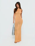 Sorbet A-Line Maxi Structured Woven Fabric Formal Dress for Wedding Celebration