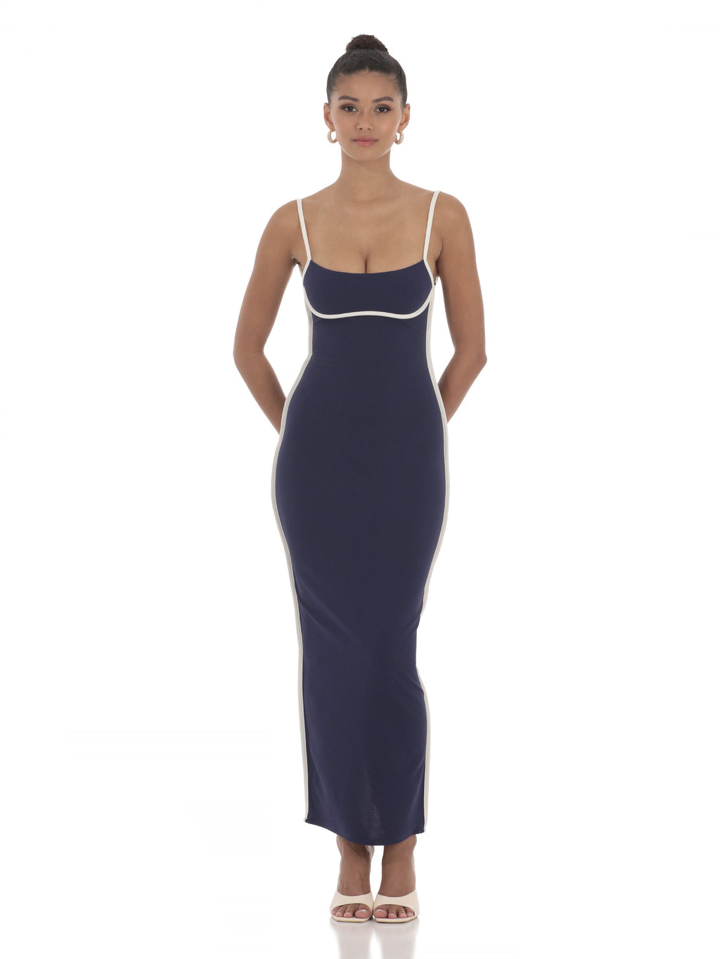 A-Line Maxi Structured Woven Fabric Bridesmaid Dress for Bridal Party