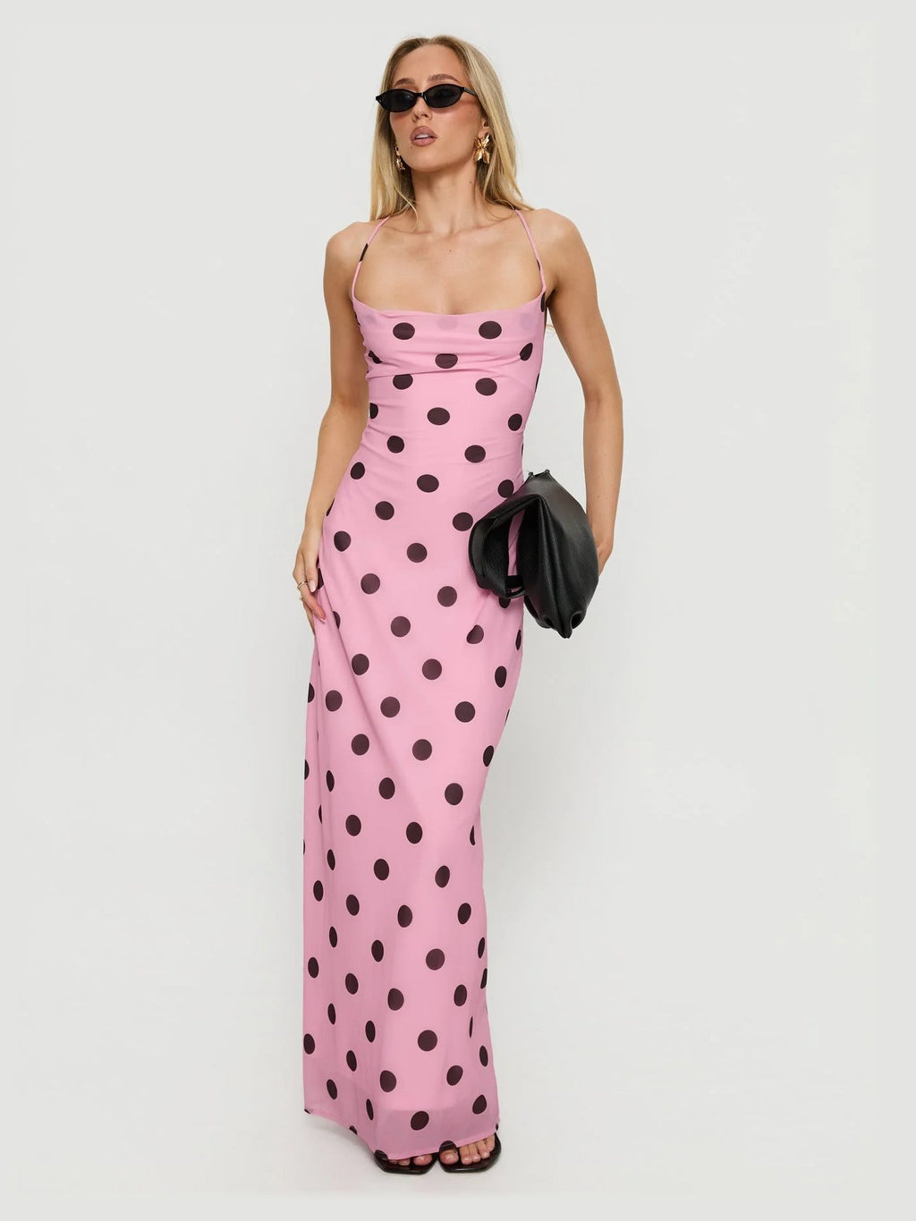 Pink A-Line Maxi Structured Woven Fabric Formal Dress for Evening Wedding