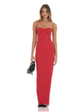 Ruched A-Line Maxi Structured Woven Fabric Bridesmaid Dress for Estate Wedding