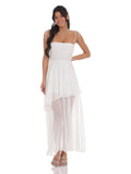 A-Line Maxi Structured Woven Fabric Bridesmaid Dress for Wedding Ceremony