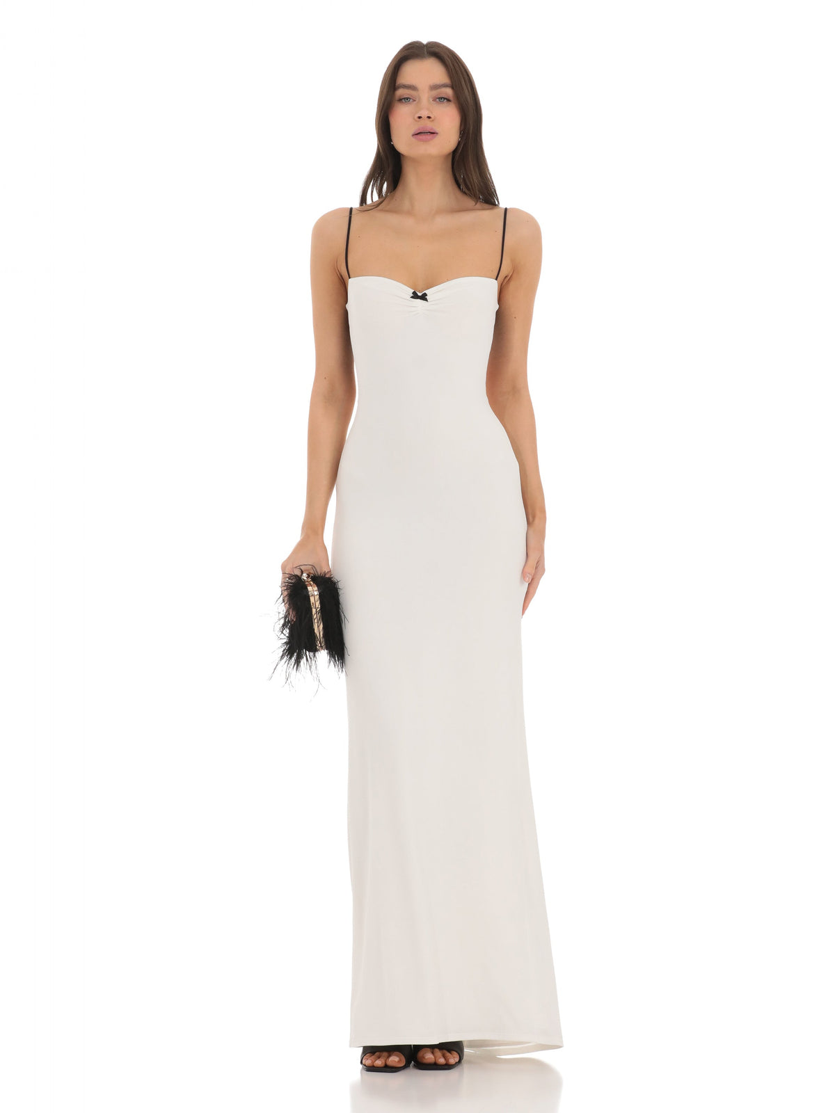 A-Line Maxi Structured Woven Fabric Bridesmaid Dress for Church Wedding