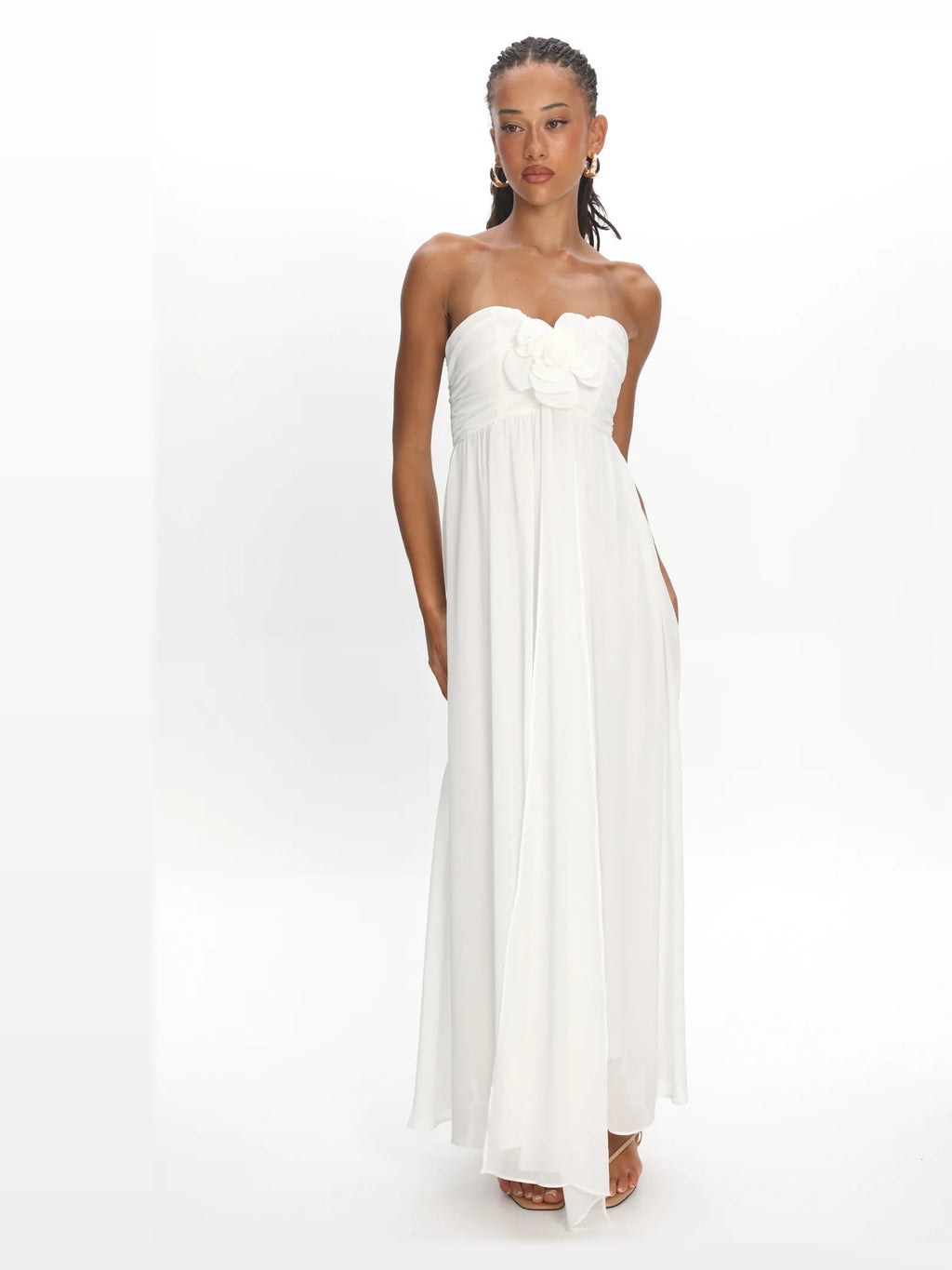 Oyster A-Line Maxi Structured Woven Fabric Formal Dress for Bridal Shower