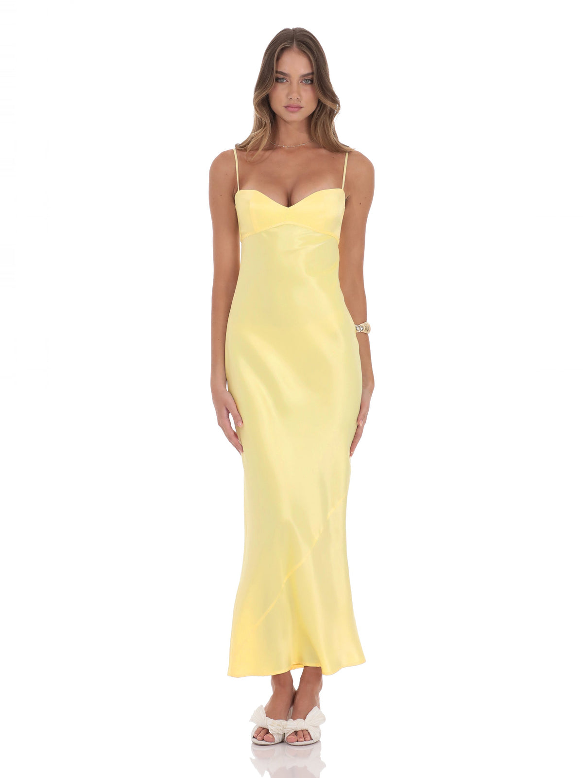 A-Line Maxi Satin Bridesmaid Dress for Destination Wedding