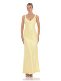 A-Line Maxi Satin Bridesmaid Dress for Formal Wedding