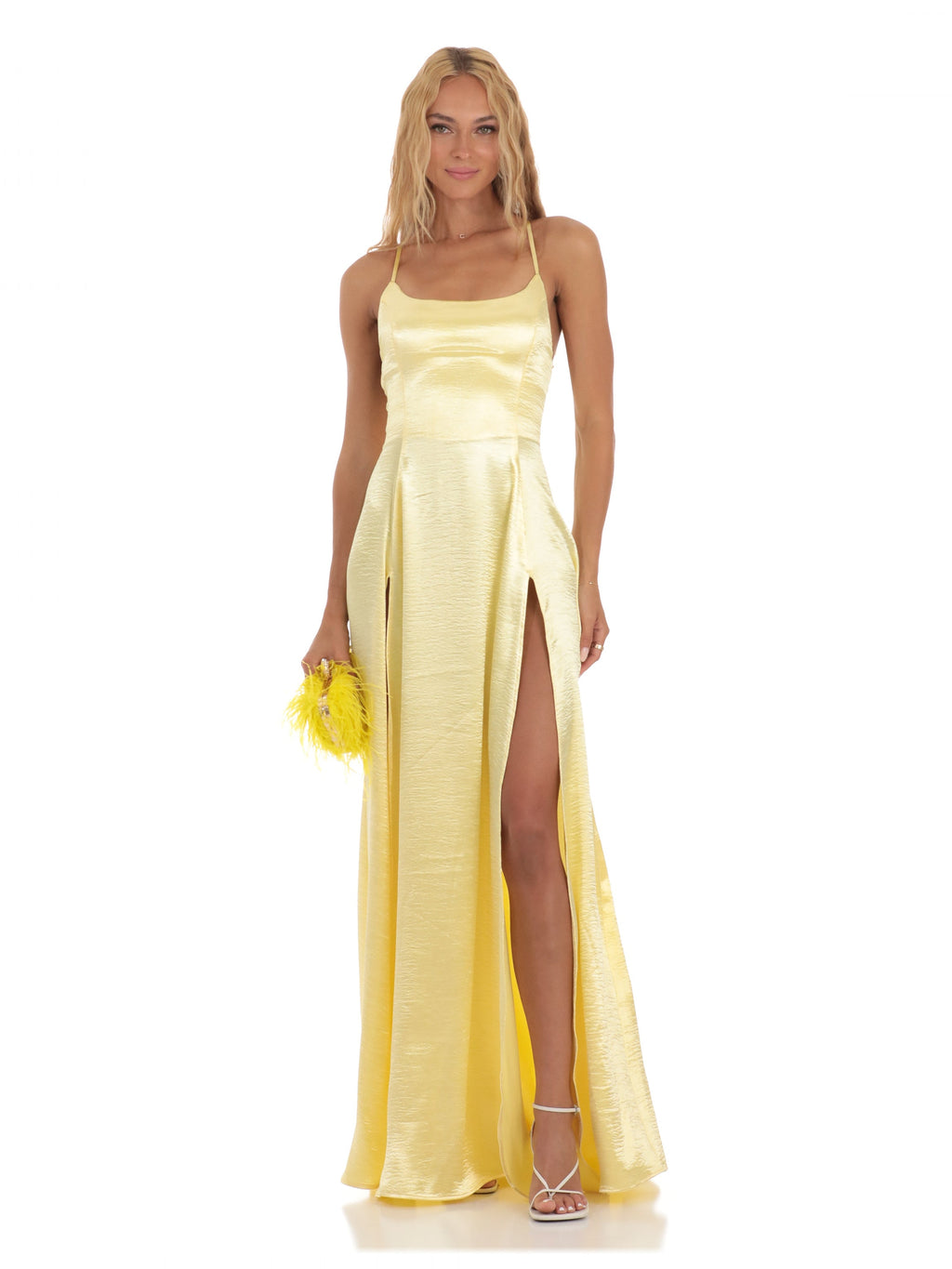 A-Line Maxi Satin Bridesmaid Dress for Wedding Reception