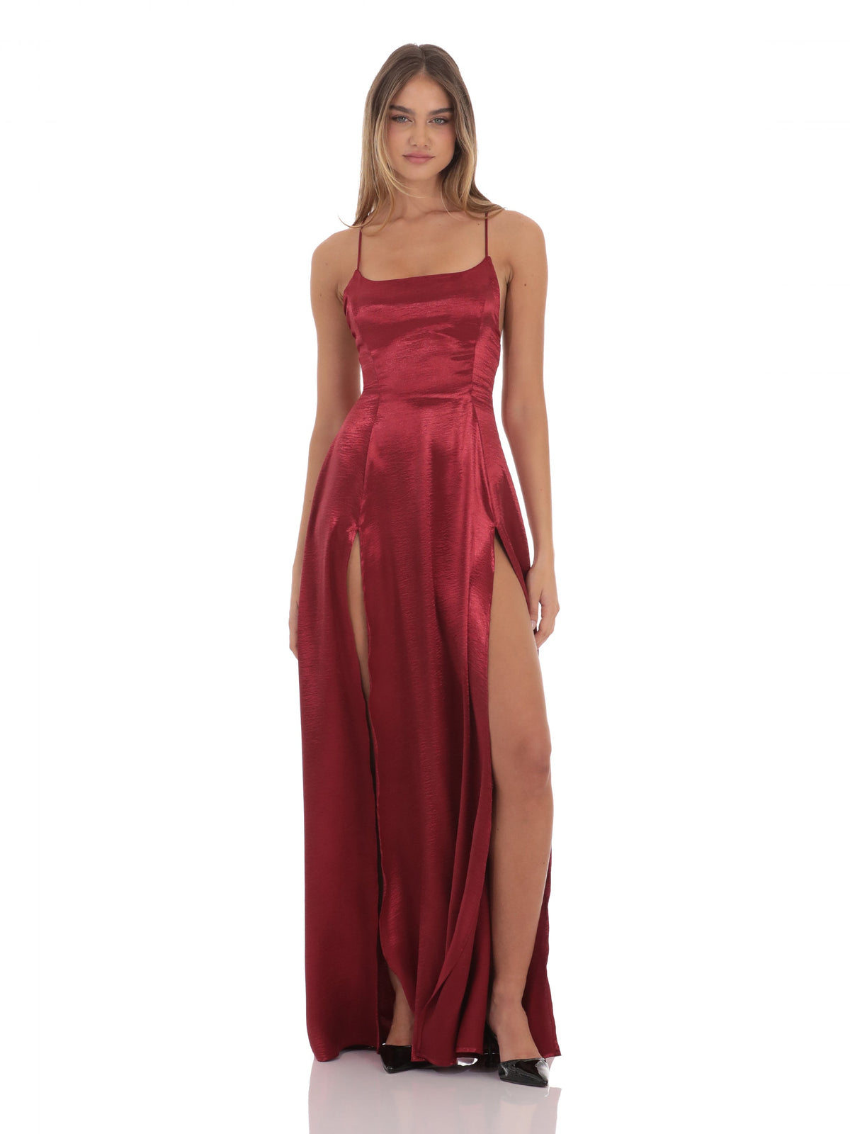 A-Line Maxi Satin Bridesmaid Dress for Wedding Reception