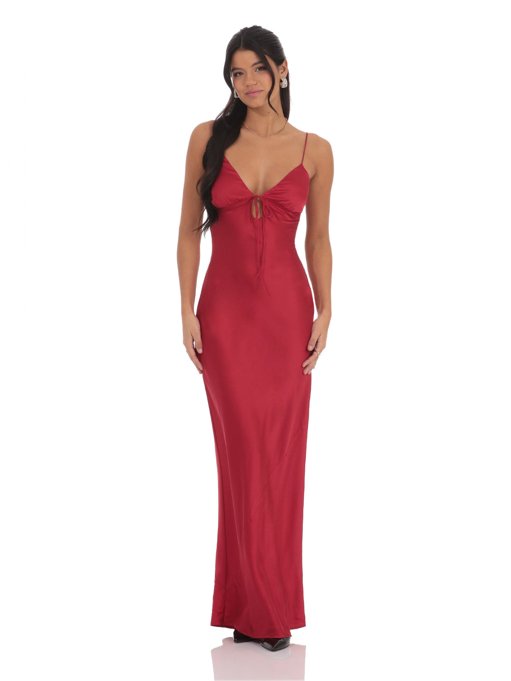 A-Line Maxi Satin Bridesmaid Dress for Bridal Party