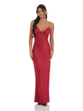 A-Line Maxi Satin Bridesmaid Dress for Bridal Party