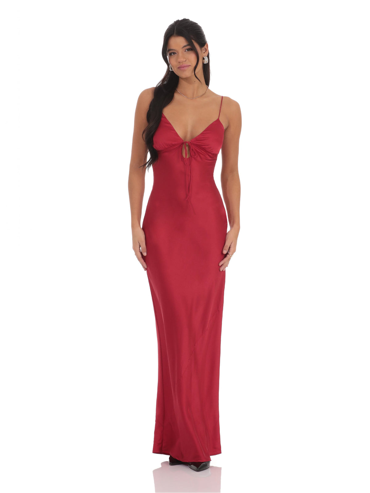 A-Line Maxi Satin Bridesmaid Dress for Bridal Party